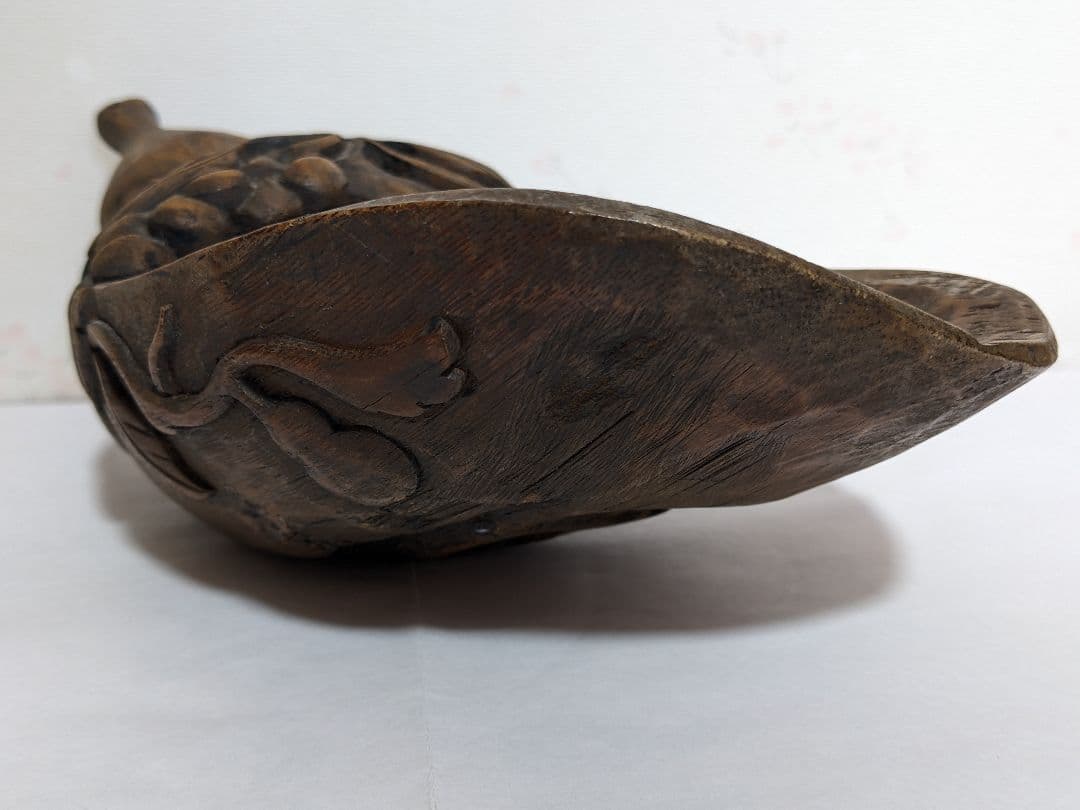 ♦中国古玩 花生 花器 竹根 竹製 清時代 茶葉用道具 古美術品 置物飾り骨董品