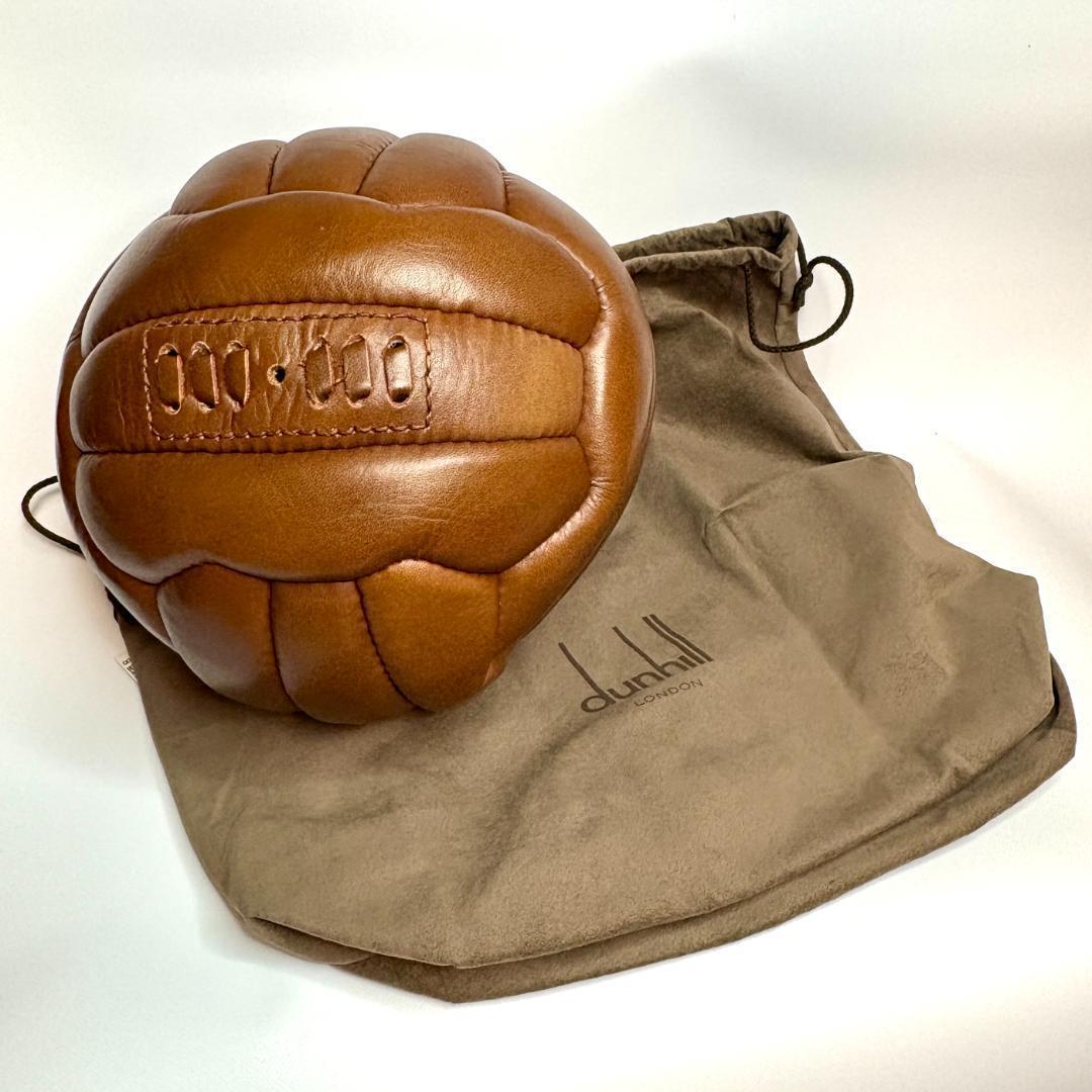 希少　入手困難品　ダンヒル　dunhill レザーボール ブラウン　茶色　サイン