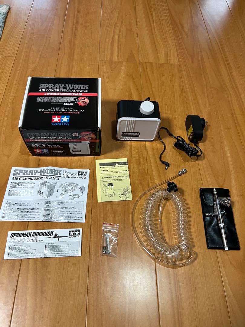タミヤ コンプレッサーアドバンス スプレーワーク エアーブラシ 1回使用
