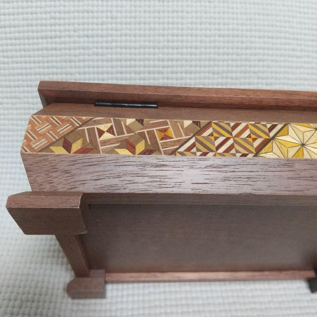 美品／高級木材ウォールナット ７寸ダイヤ型宝石箱 21.5cm