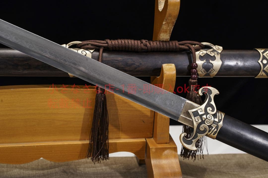 天鴻環首唐横刀百製鋼千目紋 古兵器 武具 刀装具 日本刀 模造刀 居合刀