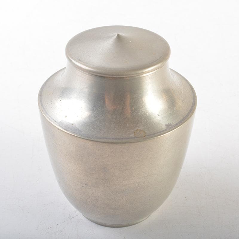 煎茶道具　純錫　静寿居蔵苑造　茶壷　茶心壷　218g　仕覆　共箱　M　R6297
