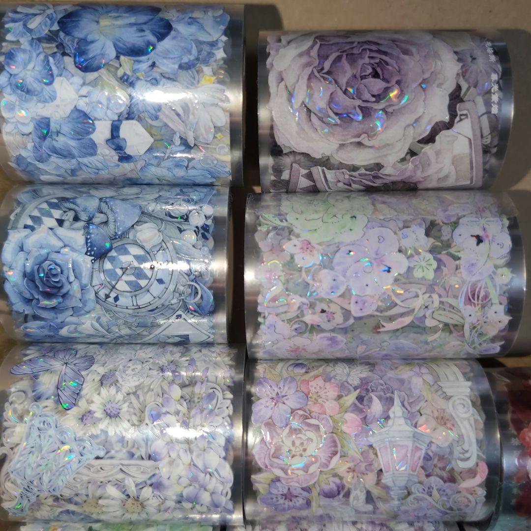 海外マスキングテープ　薔薇　花等　切り売り　中古　巻き売り　装飾マステ　10個