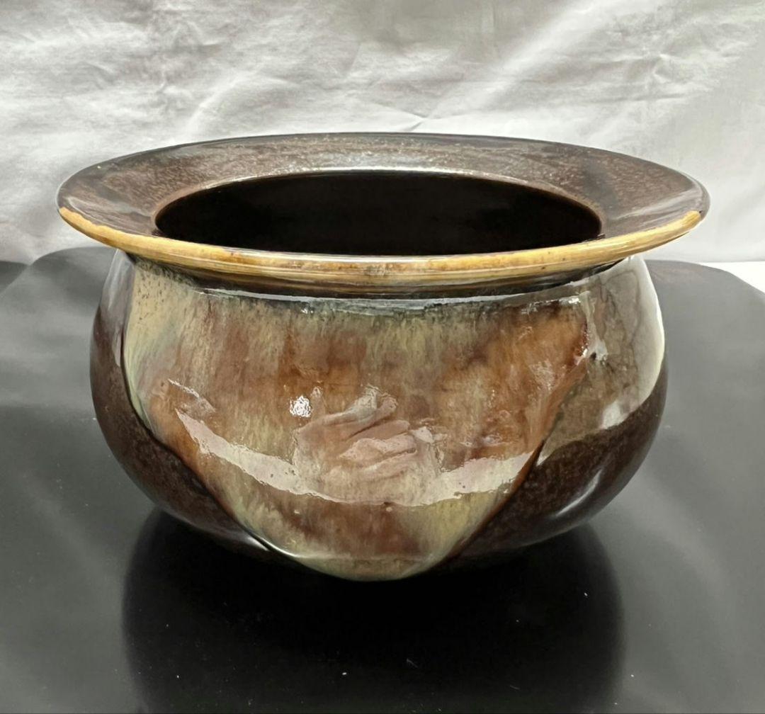 膳所焼 エフゴ建水 陽炎園(かげろうえん) 茶道具