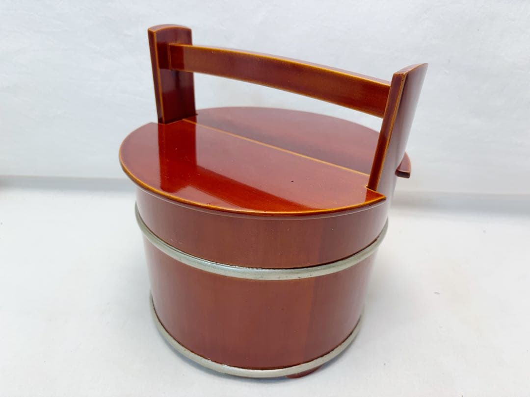 ほぼ未使用 茶道具 飛騨高山 春慶塗 手桶水指（水差・みずさし）天然木製 元箱