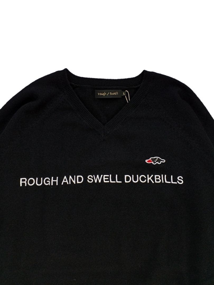 rough&swell ラフアンドスウェル Vネックセーター ブラックSサイズ
