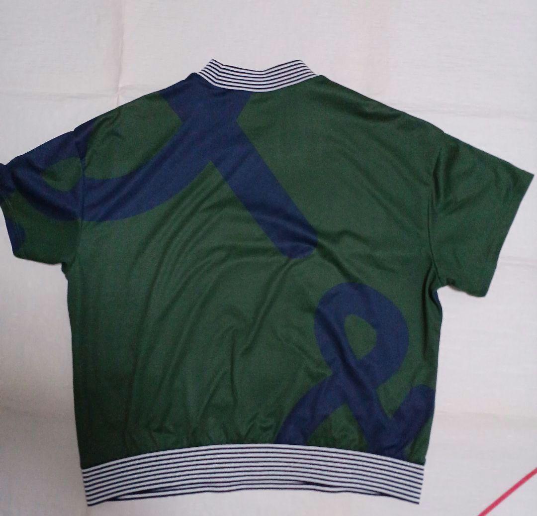 and per se総柄プリント半袖モックネックシャツ（レディース）人気のカーキ