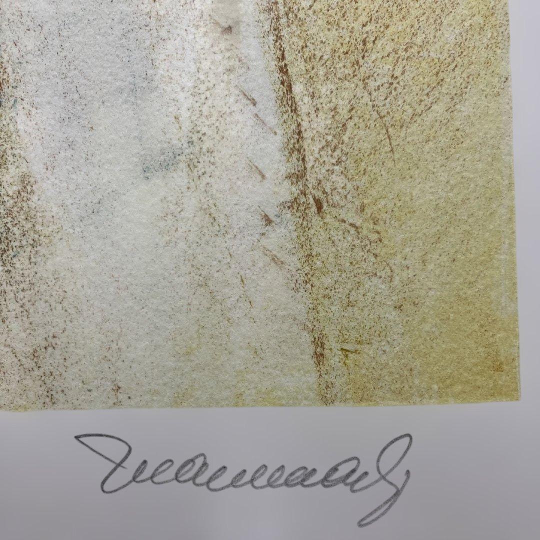 34111010 リトグラフ 版画　外国作家サインあり「髪を結う女性」