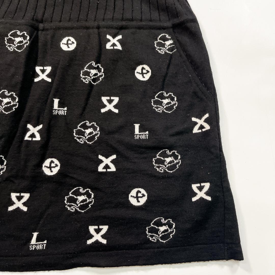 レオナールスポーツ ニット ワンピース 黒 40 L ポロニット