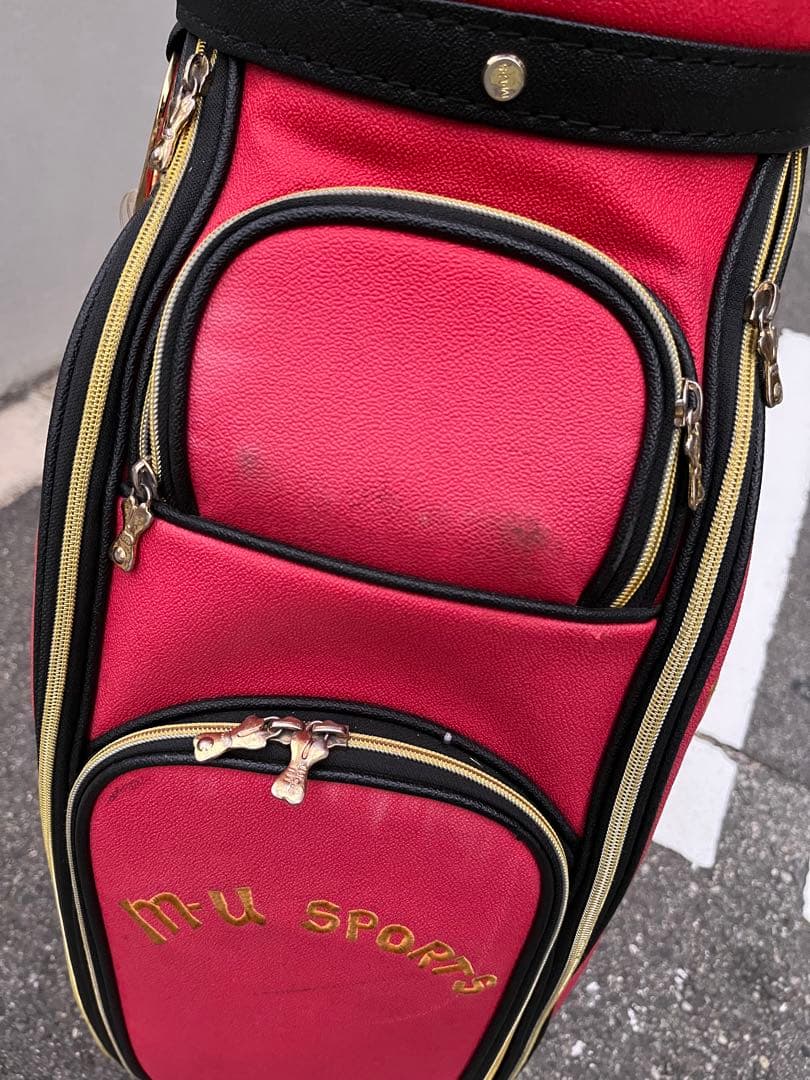 m-U SPORTS キャスター付き❗️ ゴルフキャディバッグ 赤