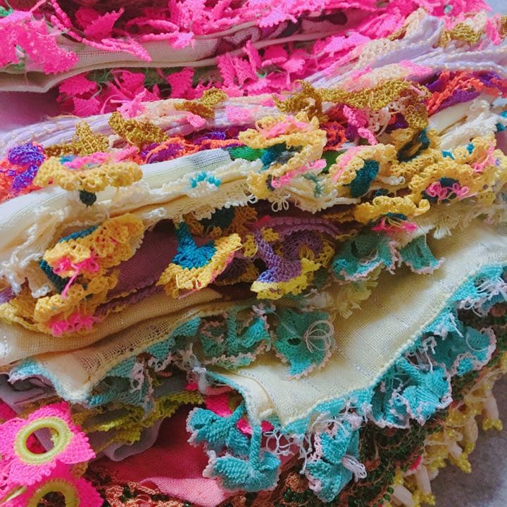 希少！ヴィンテージ　オヤスカーフ 31枚 イーネオヤ トルコ伝統工芸品