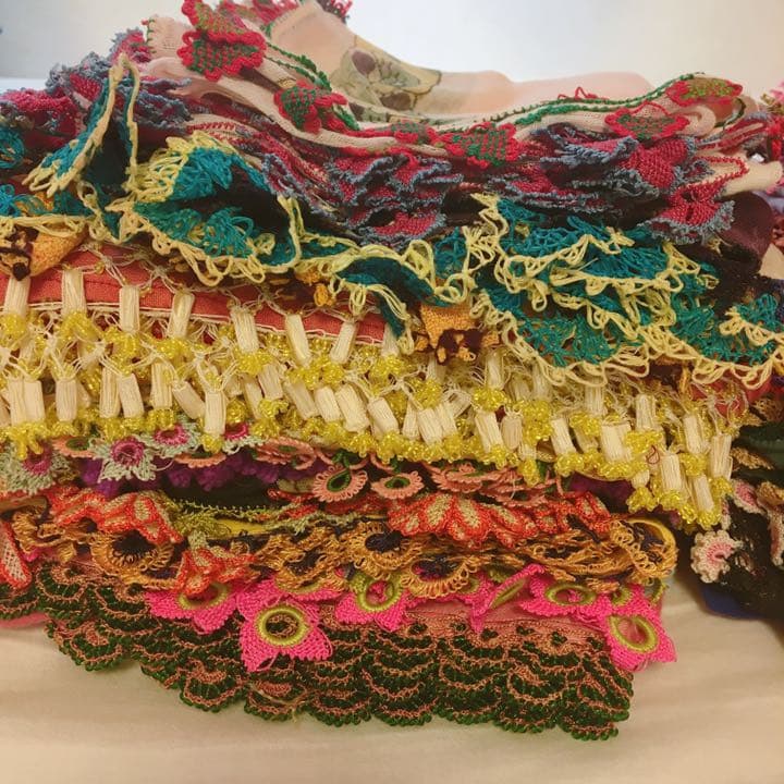 希少！ヴィンテージ　オヤスカーフ 31枚 イーネオヤ トルコ伝統工芸品