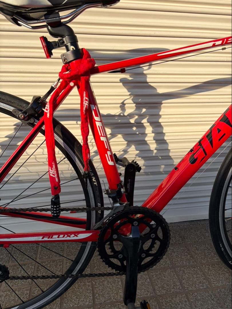 レッド アルミロードバイク 700C