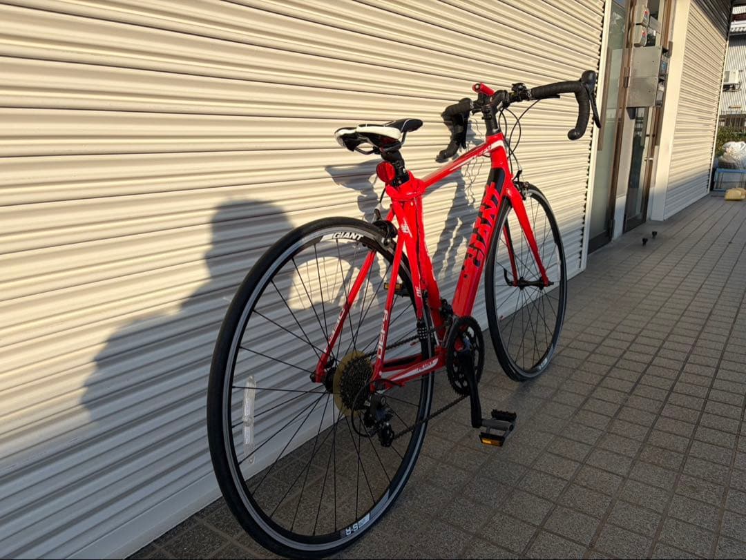 レッド アルミロードバイク 700C