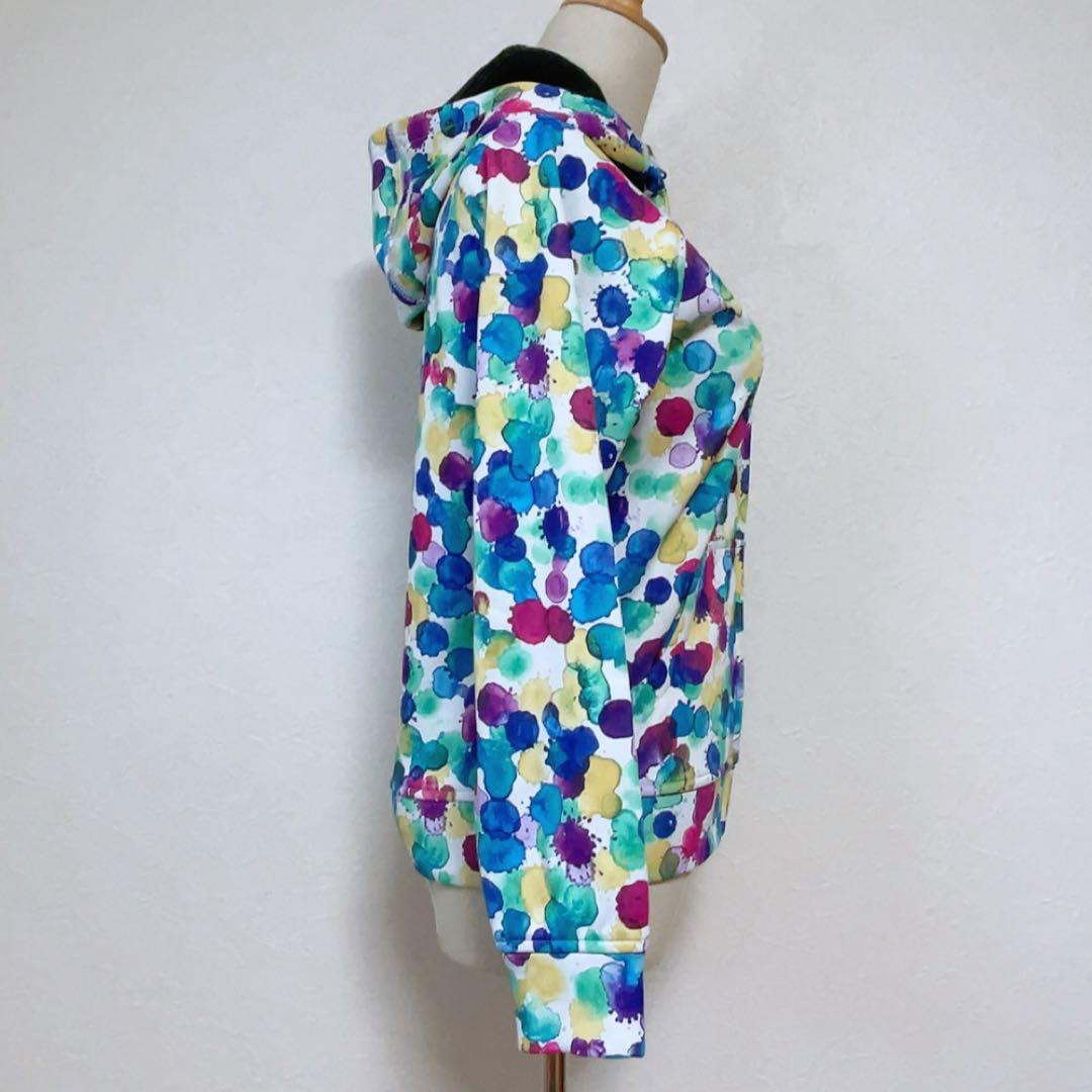 【美品】BURTON カラフル水彩柄 フルジップパーカー DRYRIDE S