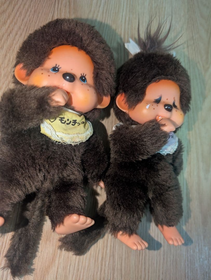 昭和50年代 新品モンチッチぬいぐるみ2体(縦15cm横約6cm厚み約5cm)
