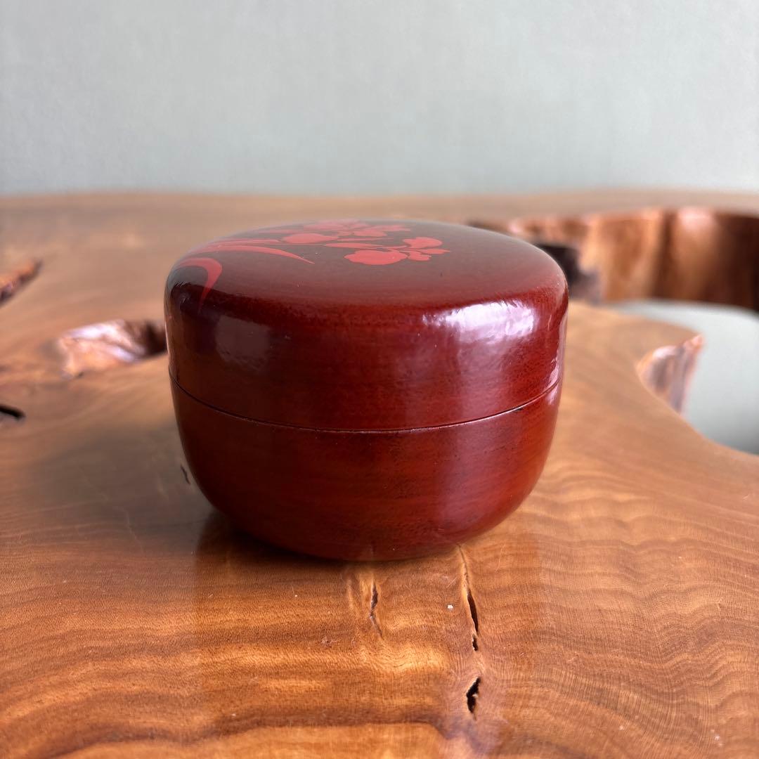 桜井一良 輪島塗 菖蒲蒔絵 大平棗 茶道具 共箱