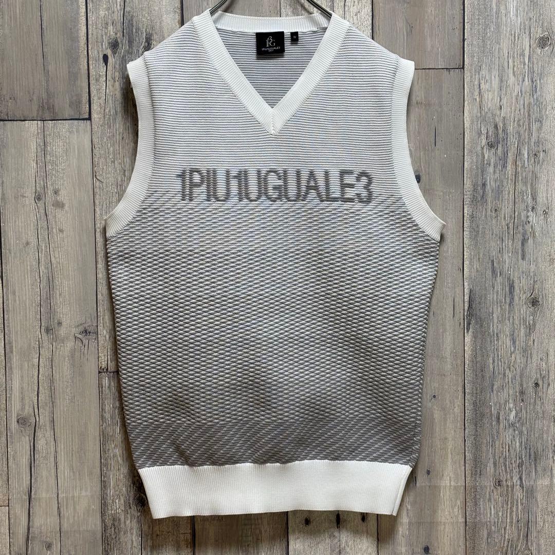 ウノピュウノウグァーレトレ　ゴルフ　ベスト　ニット　グラデーション　ホワイト