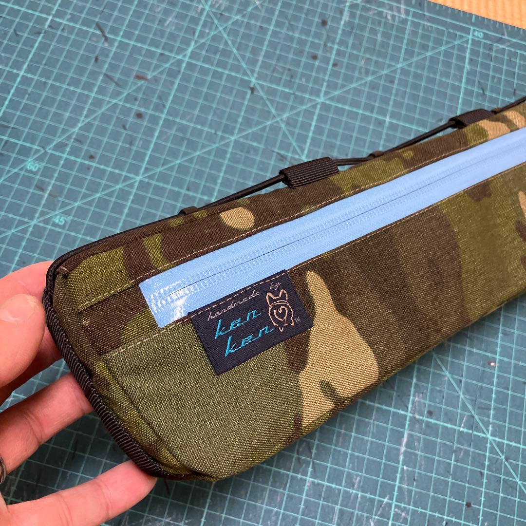 ハンドメイドフレームバッグ　X-PAC マルチカム/トロピック/オリーブ45cm