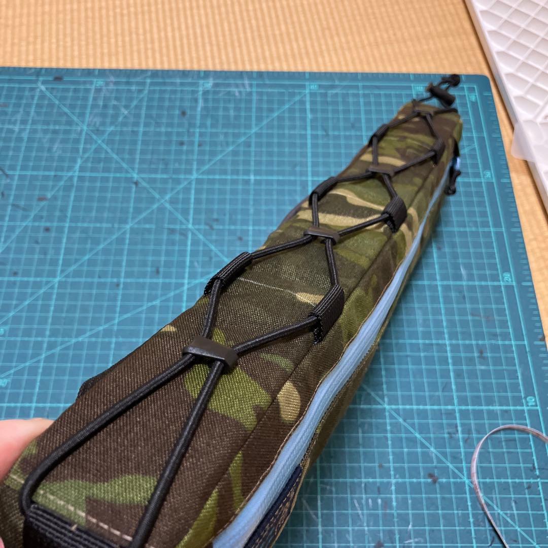 ハンドメイドフレームバッグ　X-PAC マルチカム/トロピック/オリーブ45cm