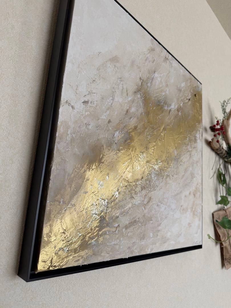 原画/額装済み/和風/禅/絵画/アート/抽象画/モダン/ホテル/ゴールド