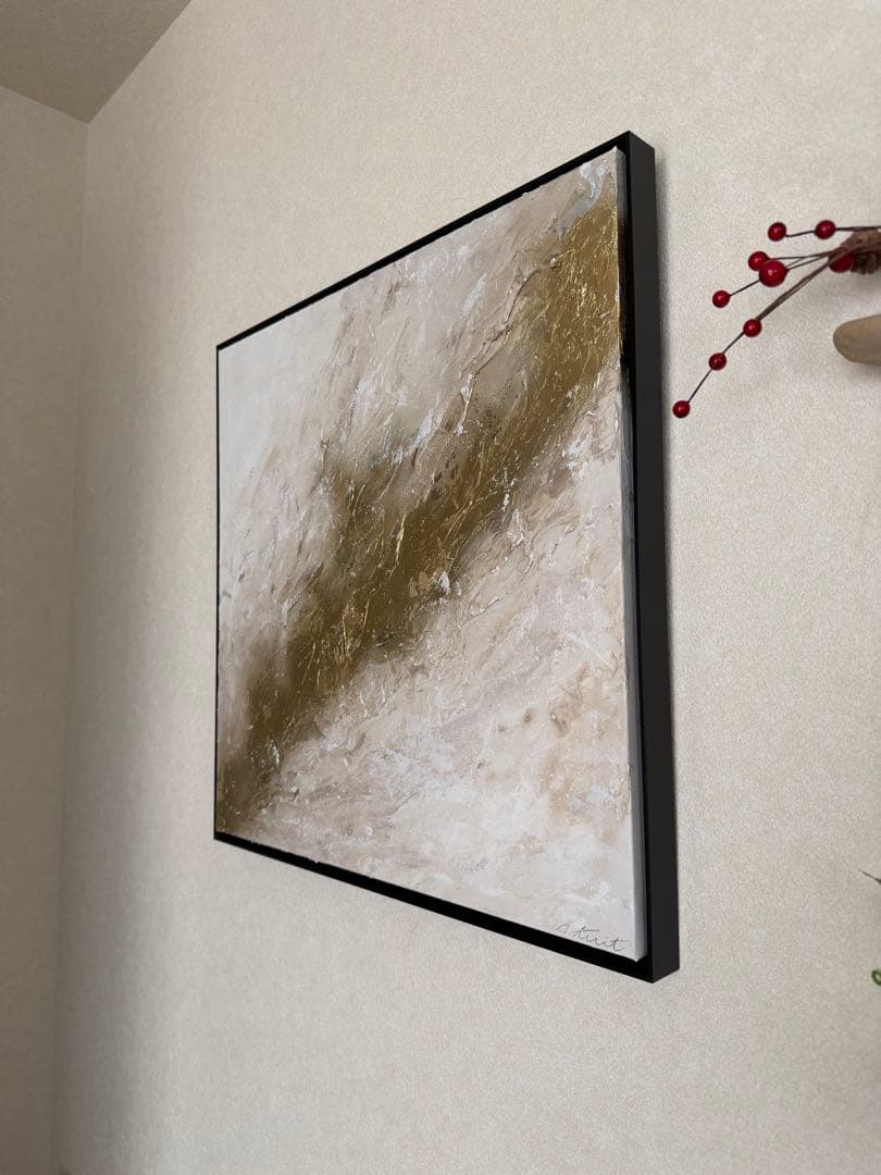 原画/額装済み/和風/禅/絵画/アート/抽象画/モダン/ホテル/ゴールド