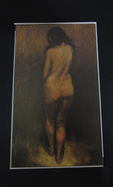 鴨居玲、【エチュード-B】、希少な額装用画集より、新品額装付、状態良好