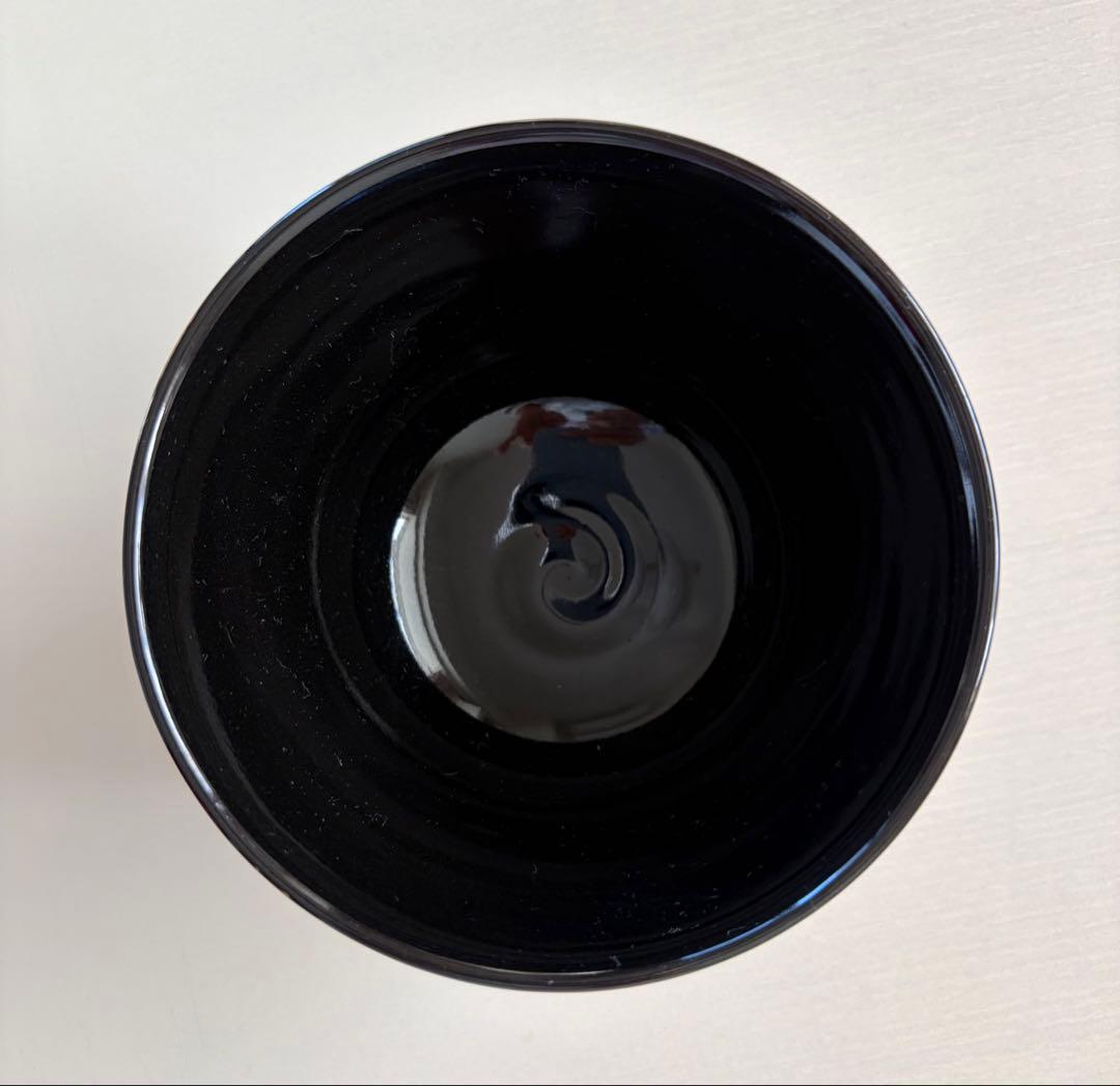 黒仁清　帯亀甲戌　抹茶茶碗