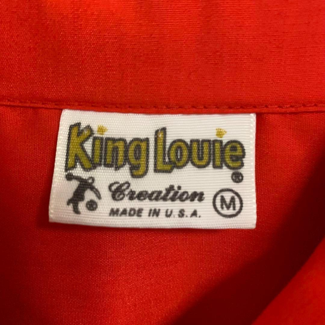 美古着 70s KingLouie　キングルイ　ボーリングシャツ　レッド　Ｌ相当