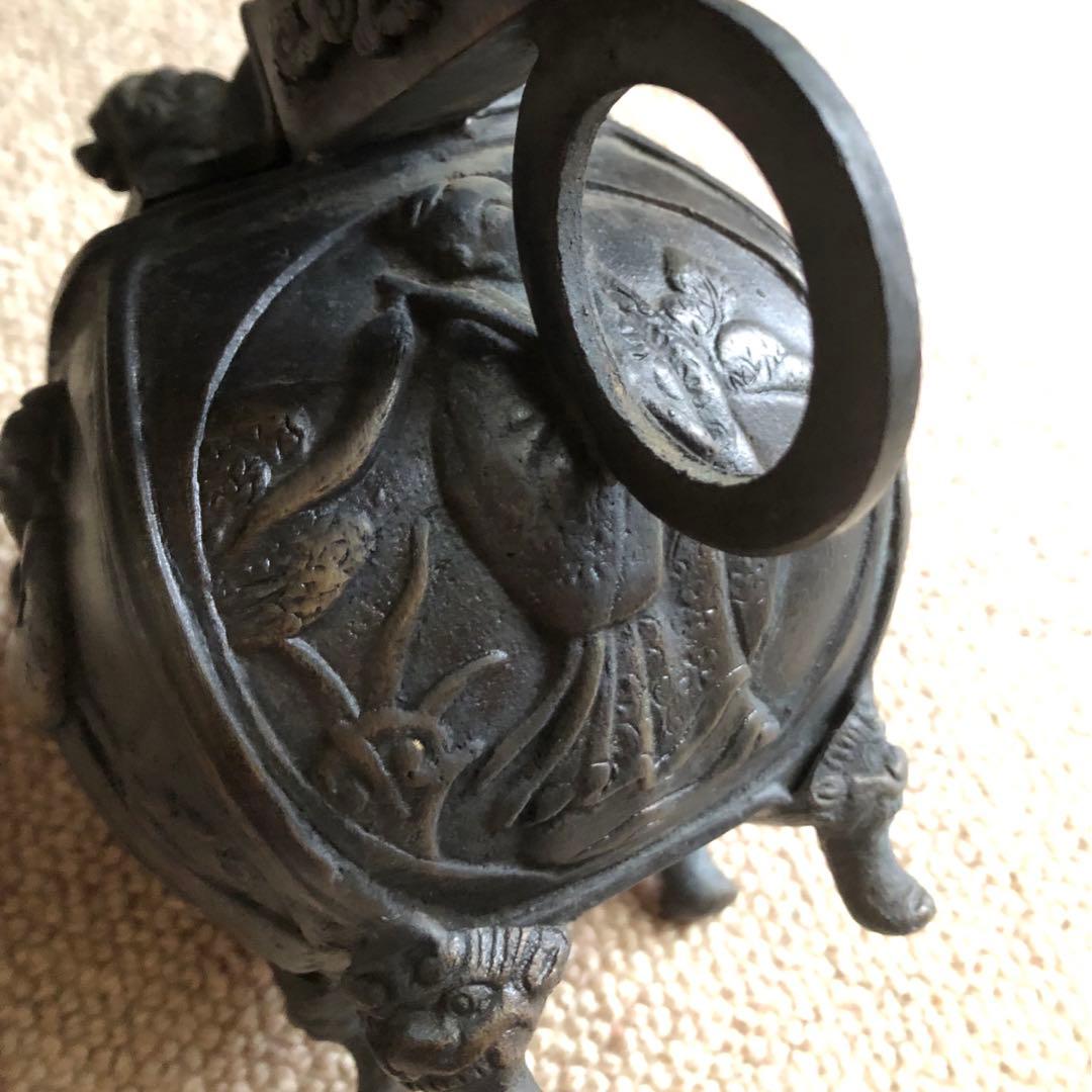 時代 香炉 矢立 銅製　大明宣徳