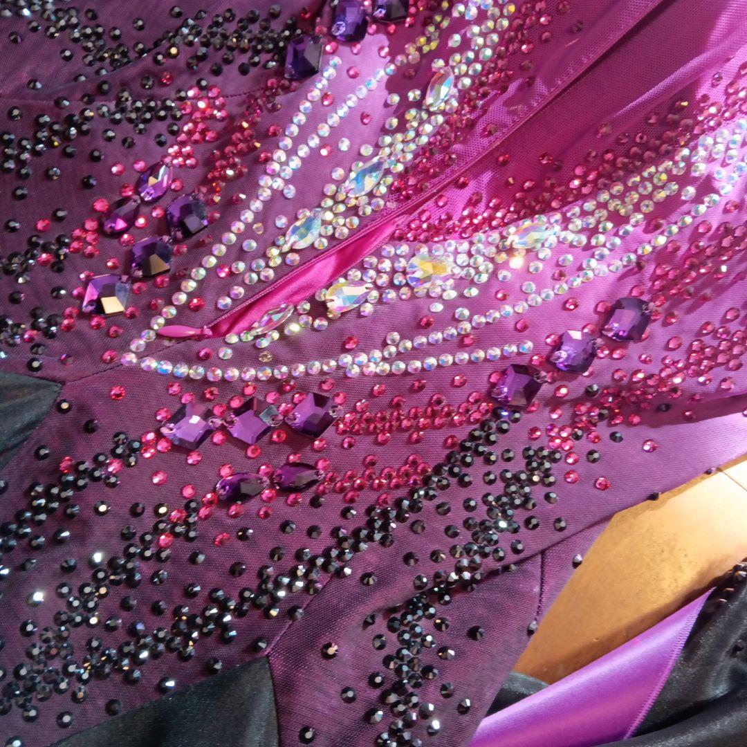 社交ダンススタンダードドレス （M〜Ｌサイズ）ピンクと黒グラデーション