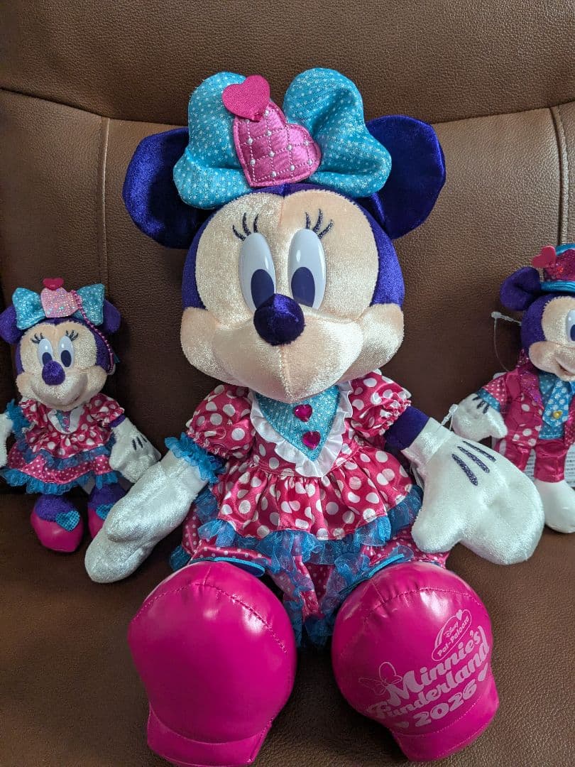 ディズニーランド パルパルーザ ミニーぬいぐるみとミニーミッキー バッチ