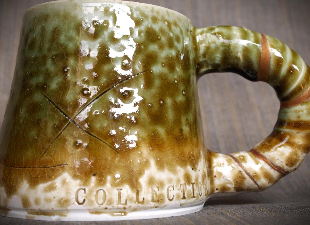 希少作★鯉江良二★織部マグカップ★KIRIN　MUG　COLLECTION