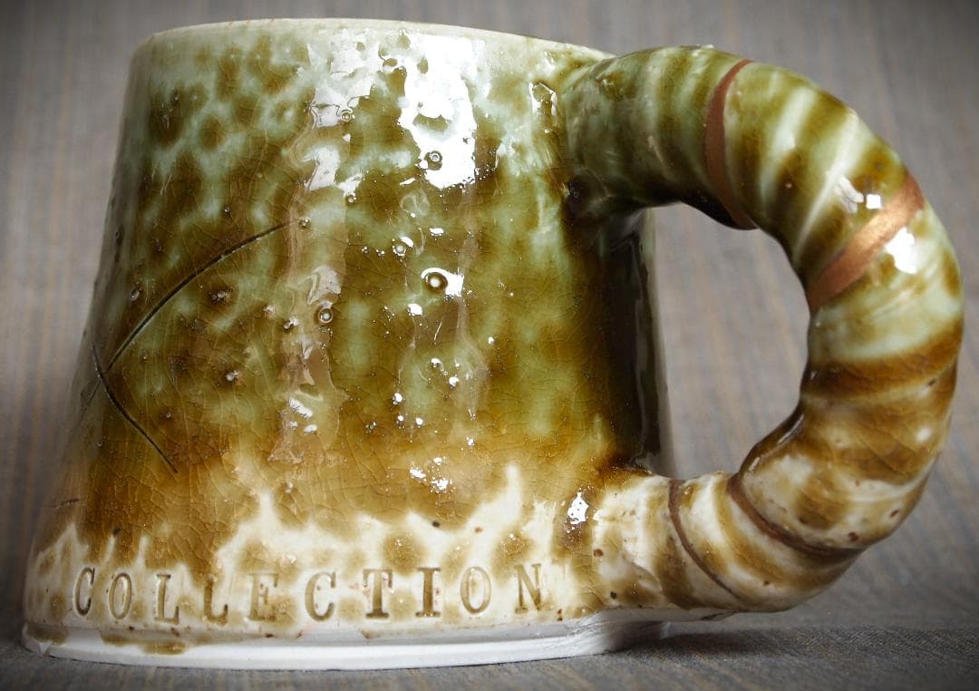 希少作★鯉江良二★織部マグカップ★KIRIN　MUG　COLLECTION