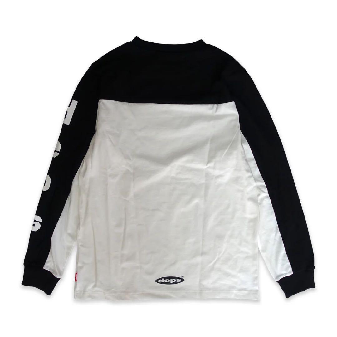 deps デプス L/S TEE WHITE×BLACK