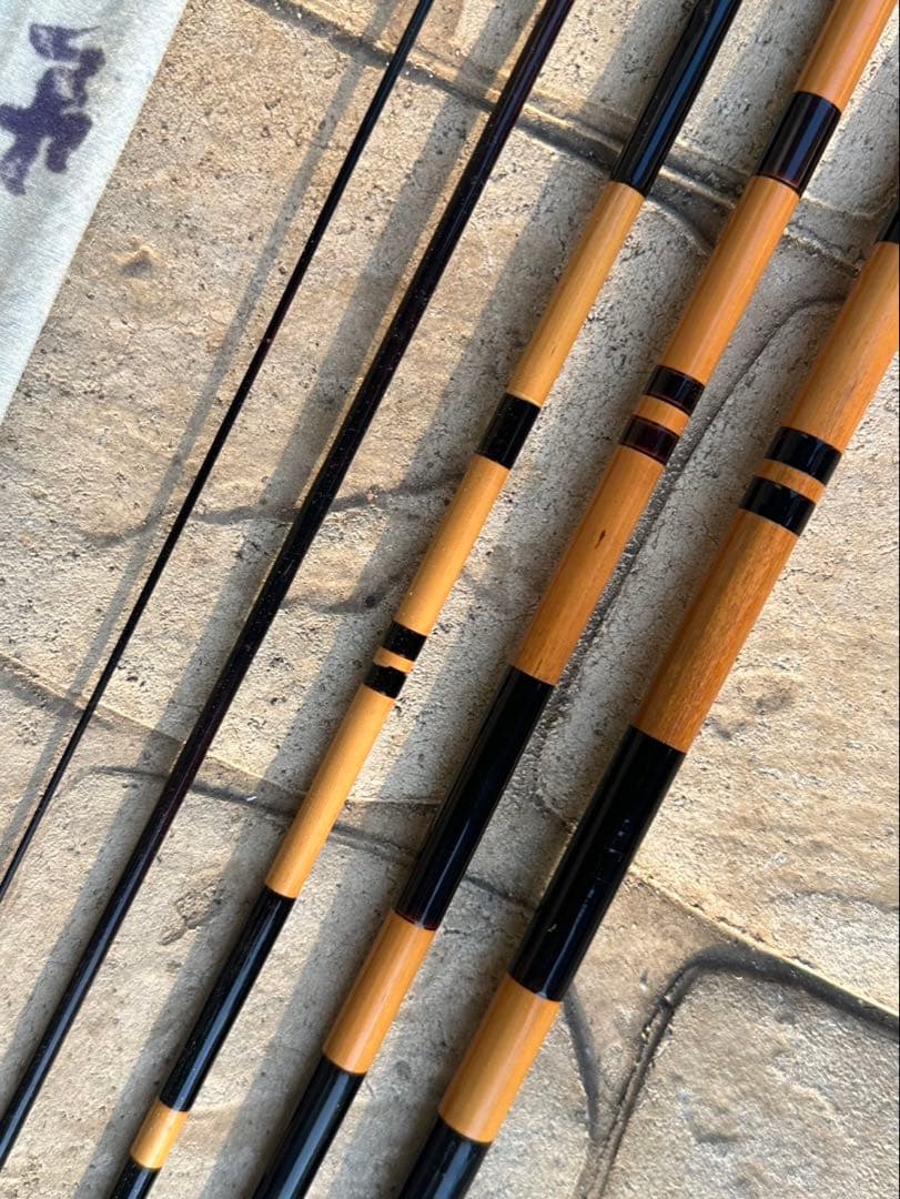 14尺1寸 ４本継 へら竿　浮草 一生 朴石作 硬式 節巻 綿握り