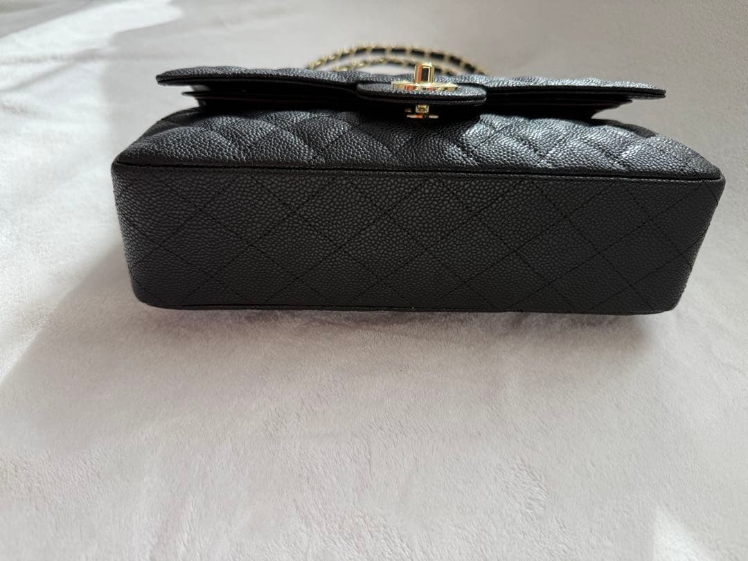 キルティングバッグ　ゴールドチェーン　ショルダーバッグ　キャビアスキン　2way