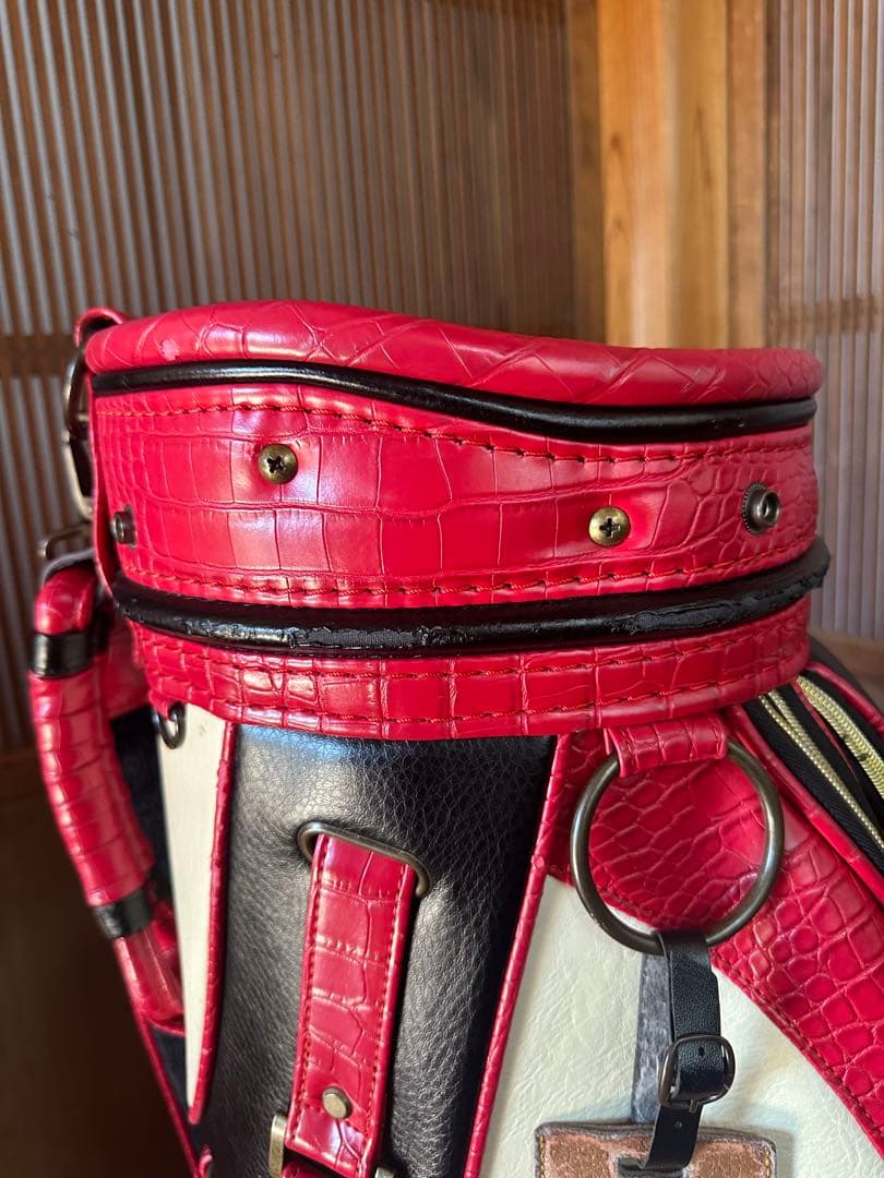 【美品】ディズニー　ミッキー　キャディバッグ　赤