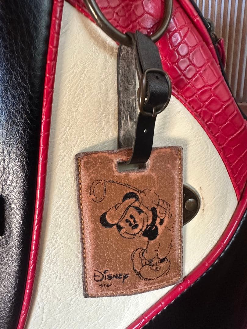 【美品】ディズニー　ミッキー　キャディバッグ　赤