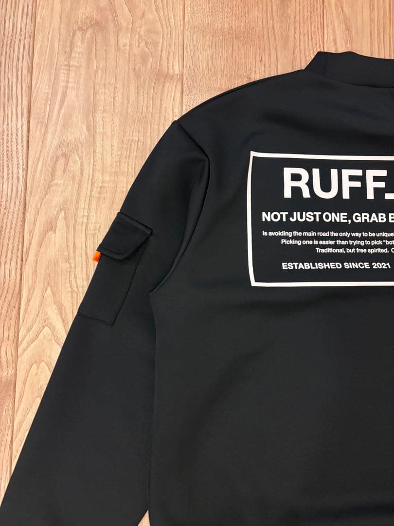 ラフロッグ　バックフレームロゴモックネックシャツ　ブラック　新品