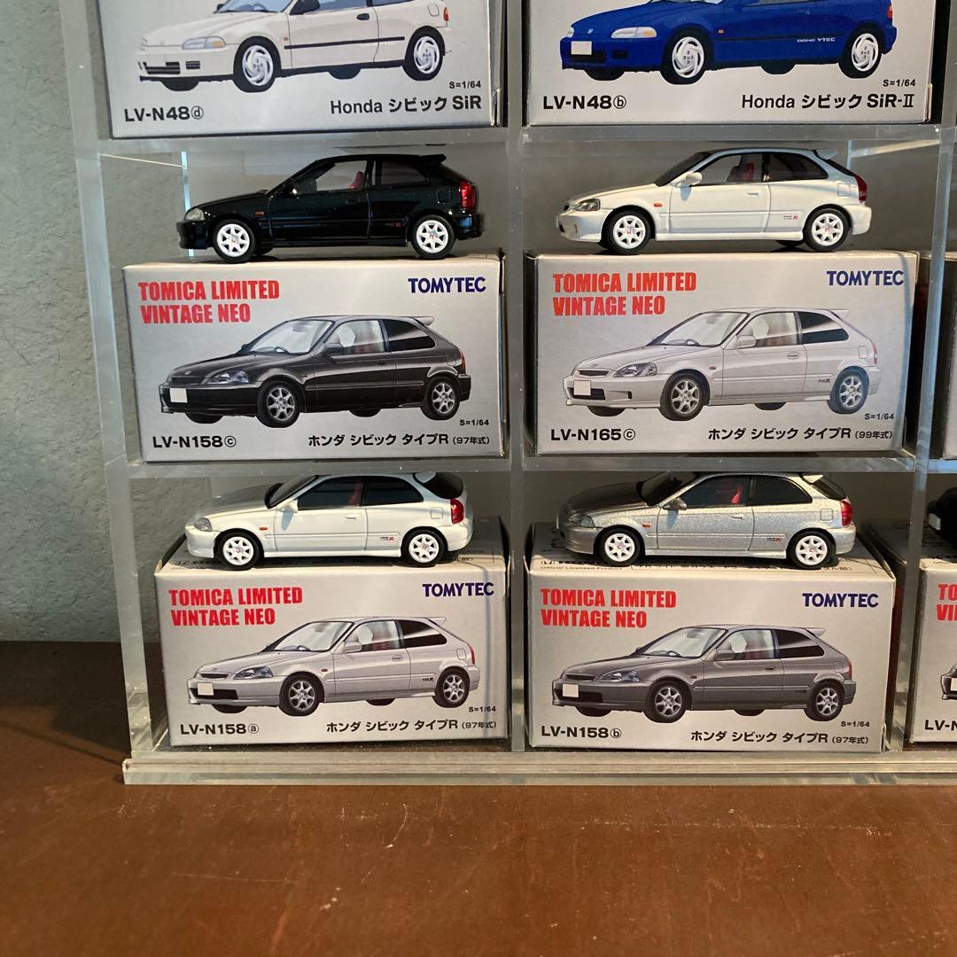 トミカリミテッドヴィンテージネオHondaシビック18台セット　アクリルケース付