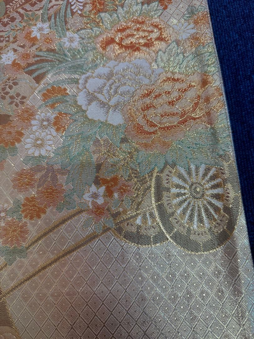 1927 袋帯 古代彫金紋  西陣織   金糸　高級上質上品　約440cm未使用