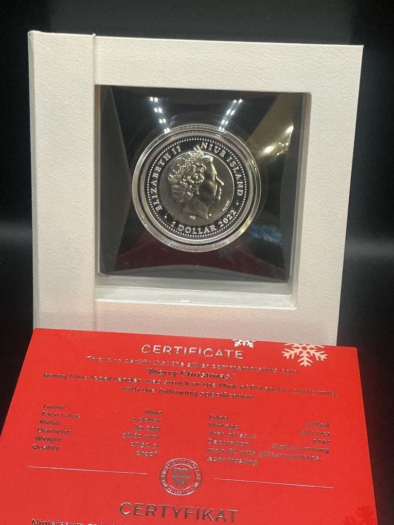 MERRY CHRISTMAS 2022 1/2ozプルーフ銀貨（ニウエ）