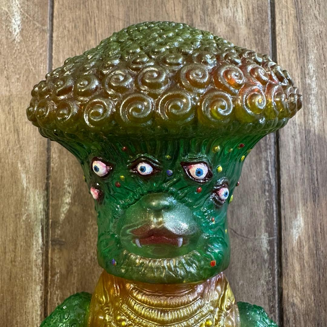 ソフビ リペイント キノコ王子 侍ボディー　インディーズソフビ もうこやま