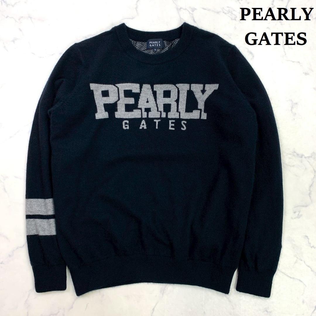 【サイズ5】2023年 パーリーゲイツ カシミヤ ニット ネイビー　E035