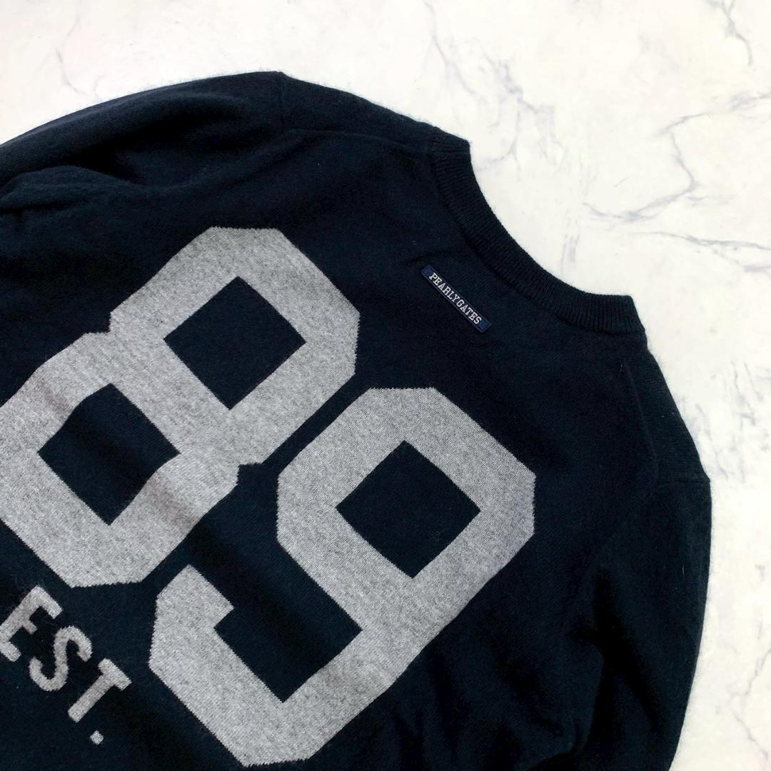 【サイズ5】2023年 パーリーゲイツ カシミヤ ニット ネイビー　E035