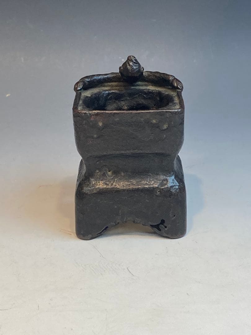 古銅一閑人蓋置 古作 茶道具