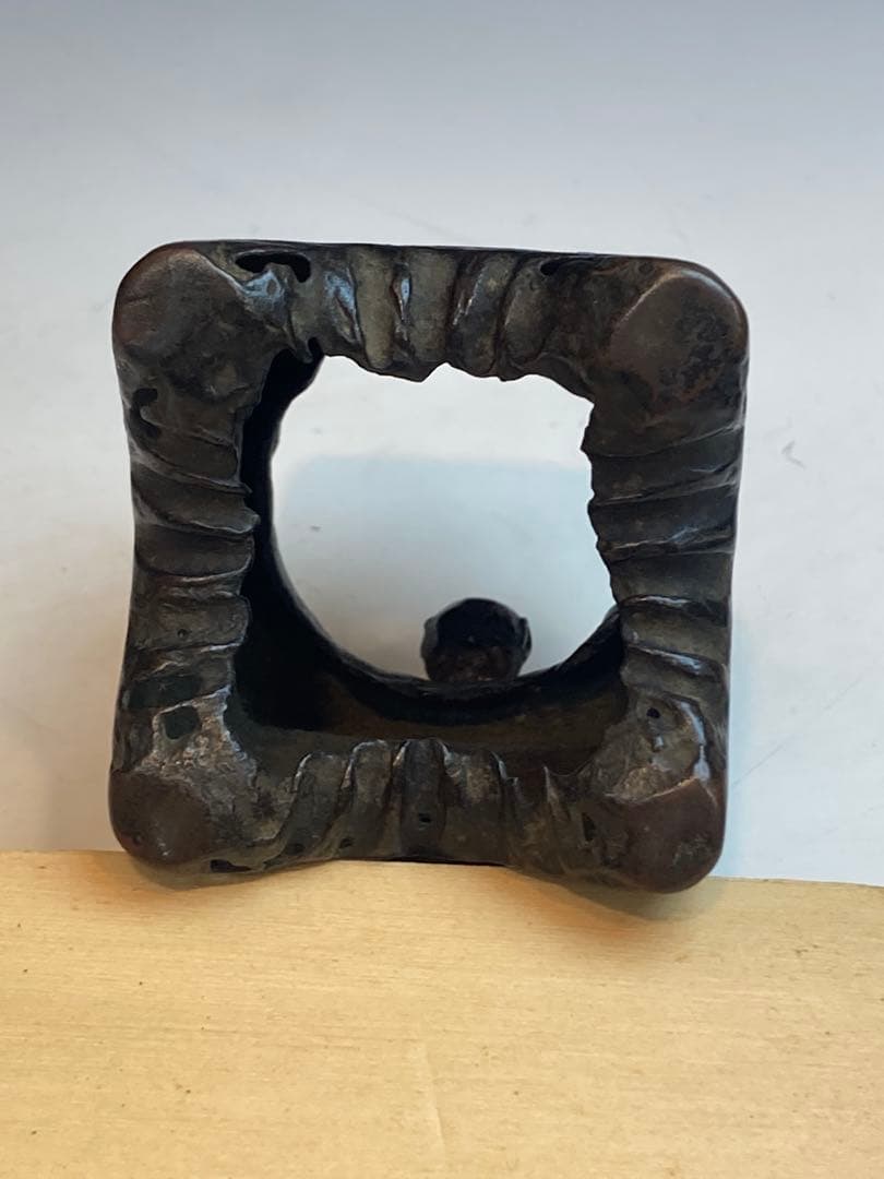 古銅一閑人蓋置 古作 茶道具