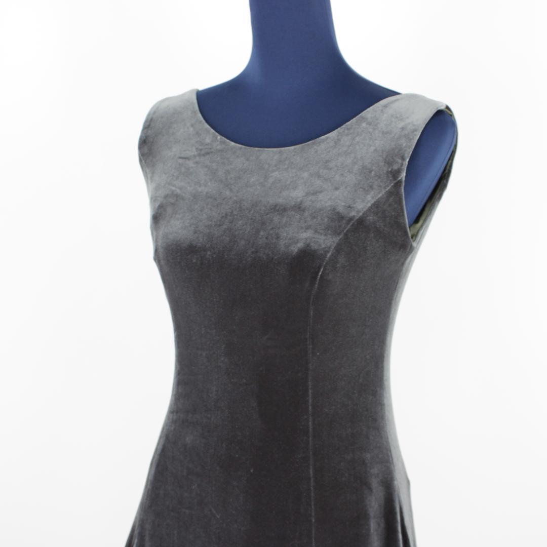 【フラダンス用衣装 極美品】チャコールグレー ベロア生地 ワンピース ドレス