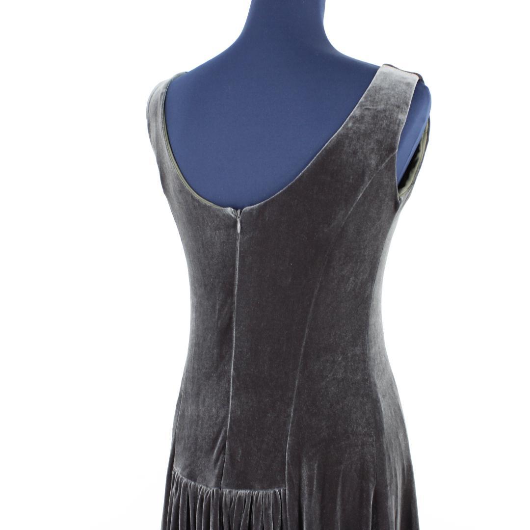 【フラダンス用衣装 極美品】チャコールグレー ベロア生地 ワンピース ドレス